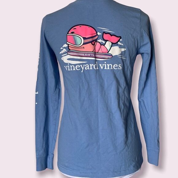 VINEYARD VINES women’s ski graphic long sleeve tee sz XXS - Picture 2 of 6